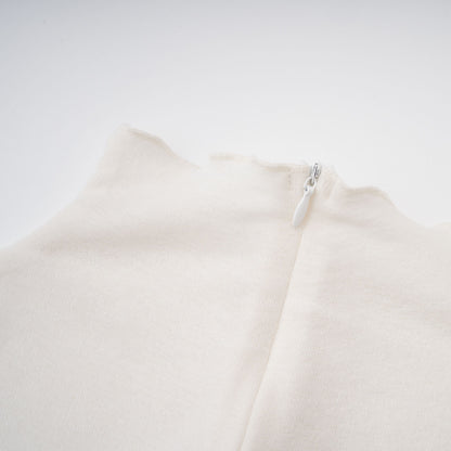 Lark White Tulle Panel Knit Midi Dress