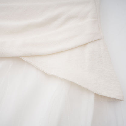 Lark White Tulle Panel Knit Midi Dress