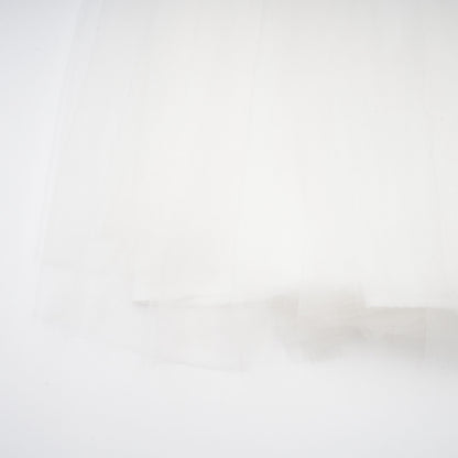 Lark White Tulle Panel Knit Midi Dress