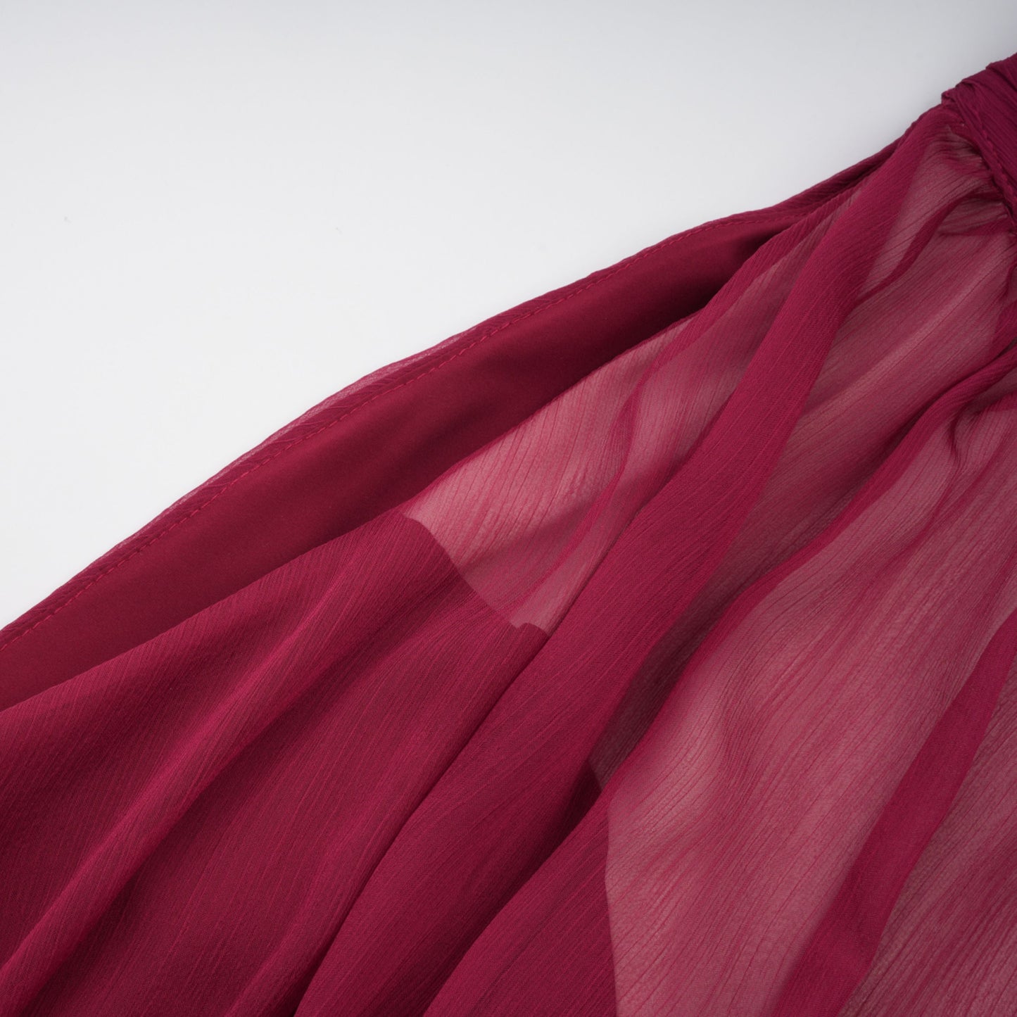 Éléna Burgundy Asymmetrical Ruffled Tulle Mini Dress