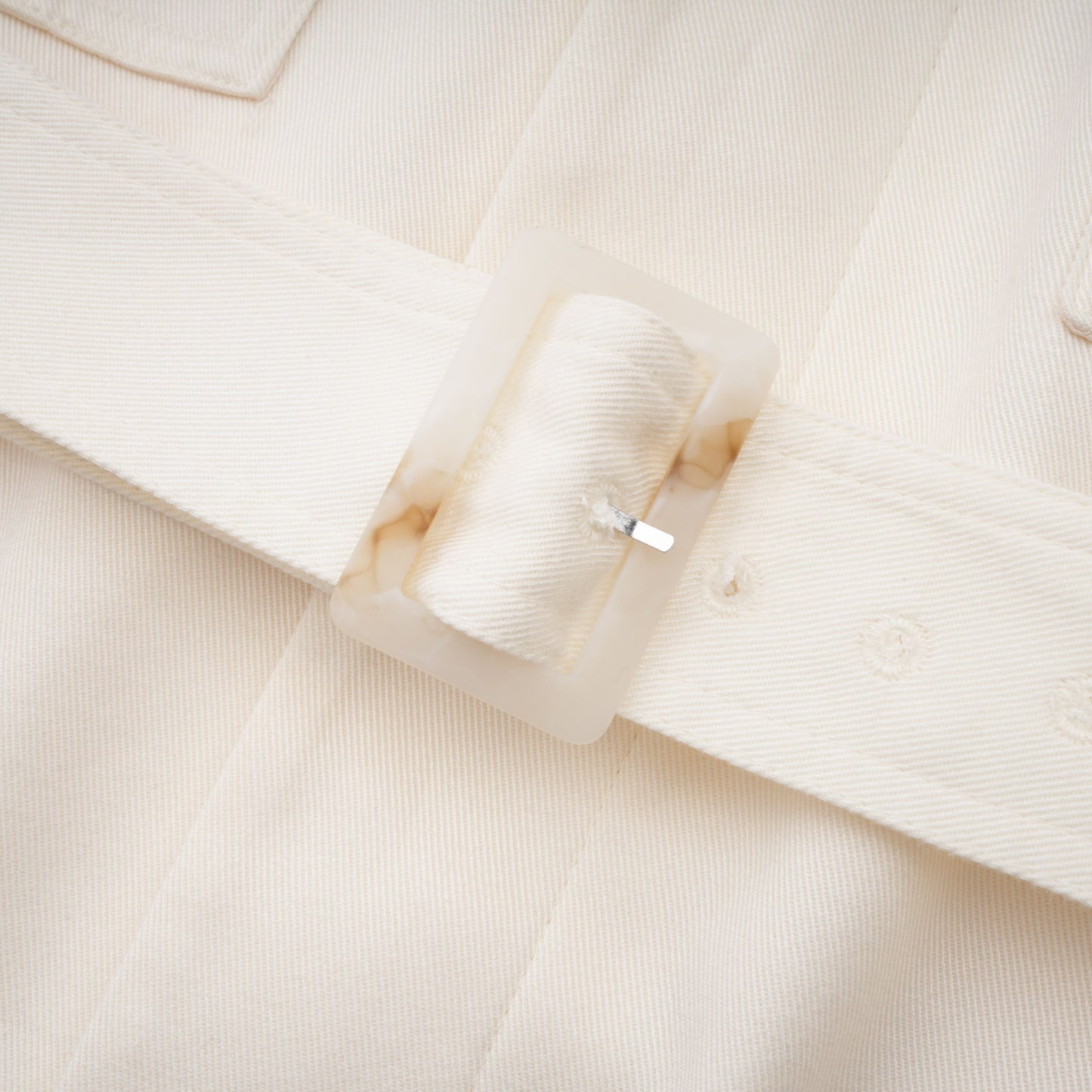 Ambre Cream White Belted Trench Coat