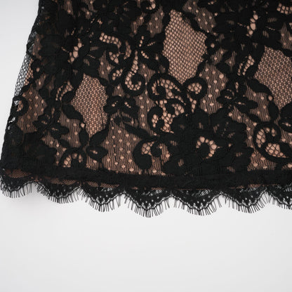 Kenza Black Cut Out Floral Lace Maxi Dress