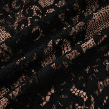 Kenza Black Cut Out Floral Lace Maxi Dress