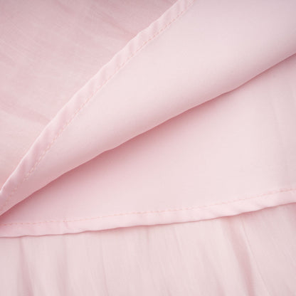 Sarolta Pembe Parlak Dantelli Uzun Elbise