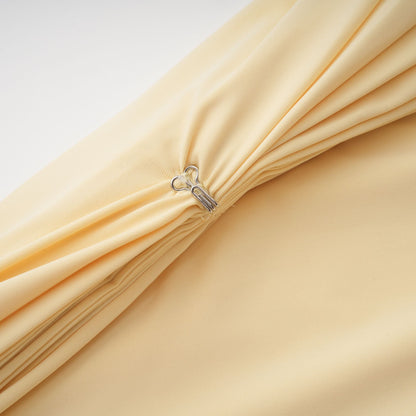 Fenella Yellow Asymmetrical Draped Cape & Dress Matching Set