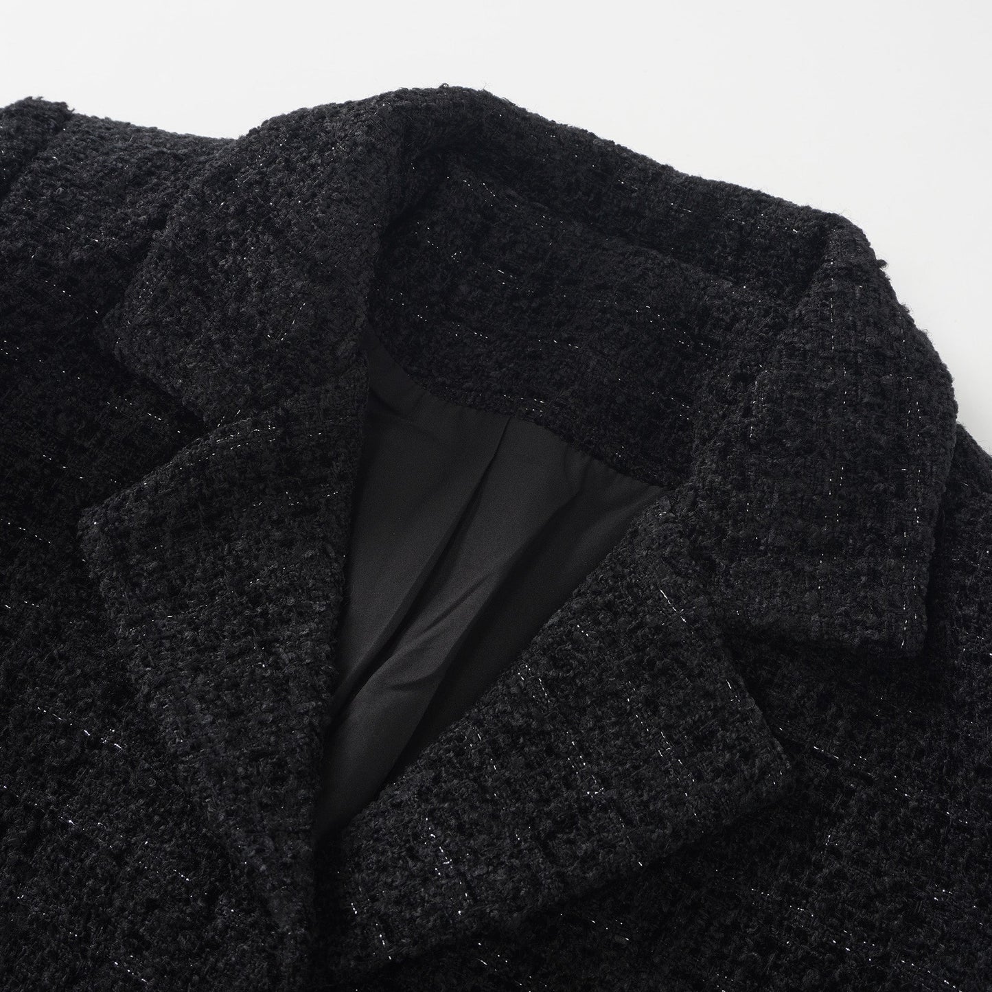 Ariadna Black Tweed Jacket & Satin Skirt Set