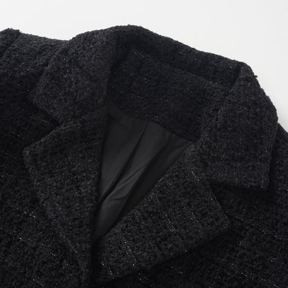 Ariadna Black Tweed Jacket & Satin Skirt Set
