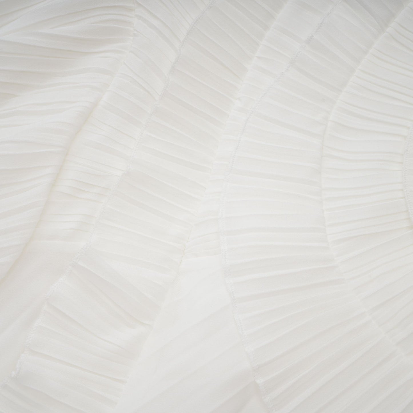 Doux White Ruffled Trim Pleated Midi Dress