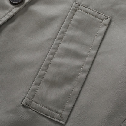 Mavis Grey Double-Breasted Belted Trench Coat