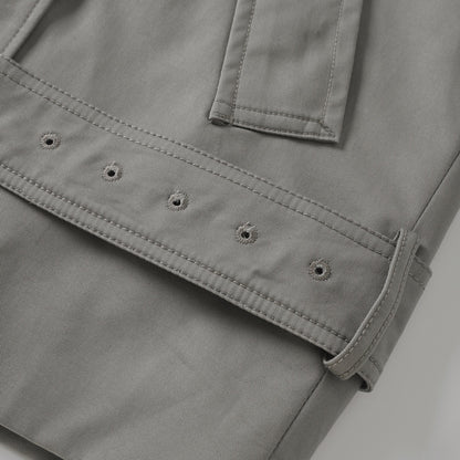 Mavis Grey Double-Breasted Belted Trench Coat