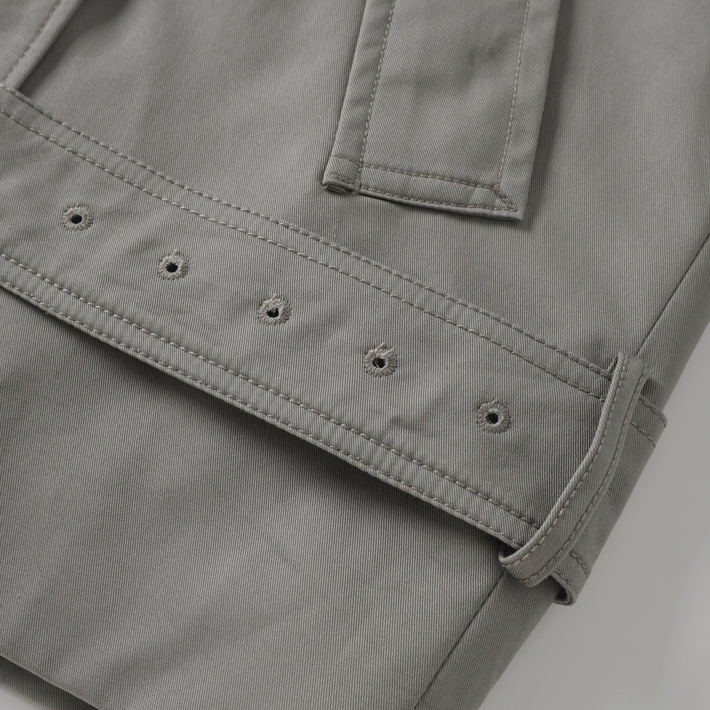 Mavis Grey Double-Breasted Belted Trench Coat