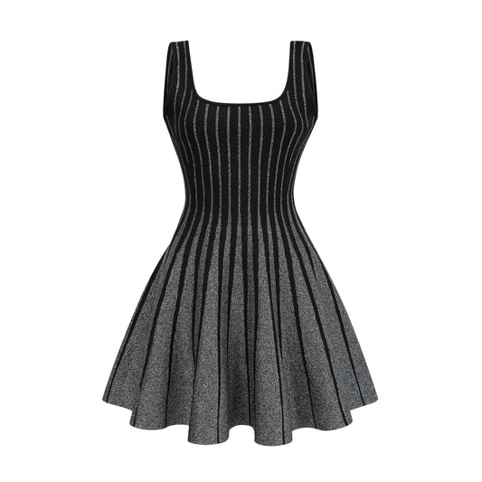 Anouk siyah simli kloş mini elbise