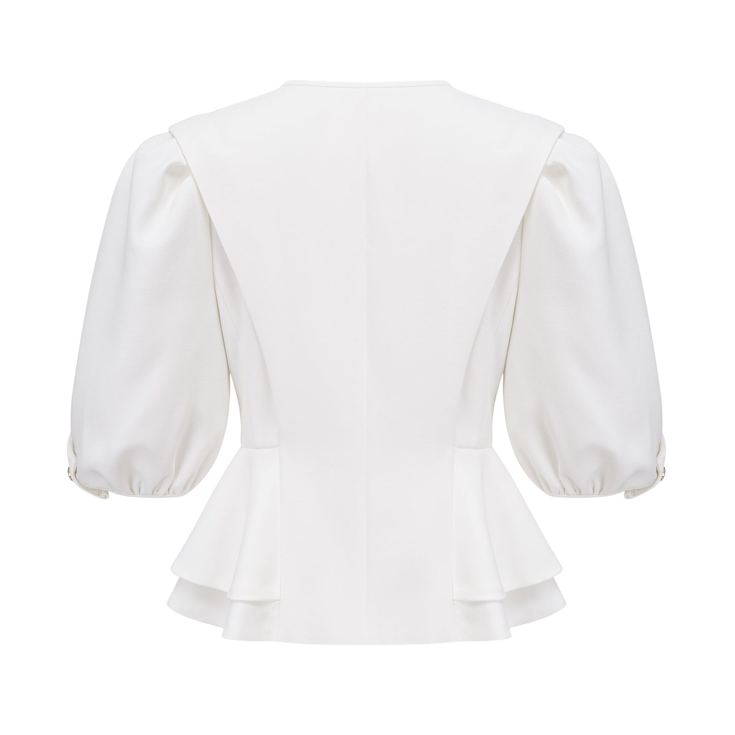 Gwenaëlle White Peplum Waist Blouse