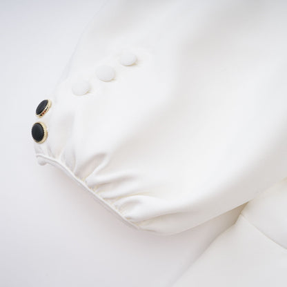 Gwenaëlle White Peplum Waist Blouse
