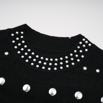 Chloé studded crochet-knit maxi dress in Black
