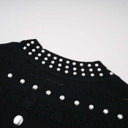 Chloé studded crochet-knit maxi dress in Black