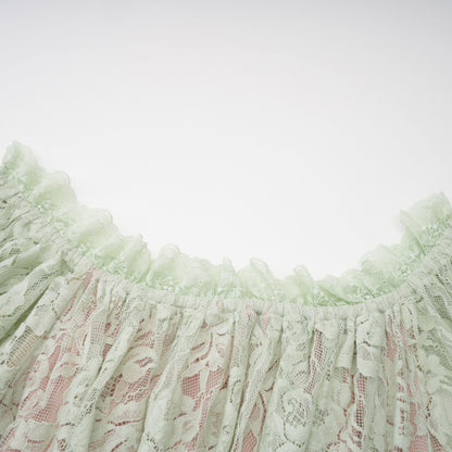 Alexis Sage Green Semi-Sheer Floral Lace Mini Dress