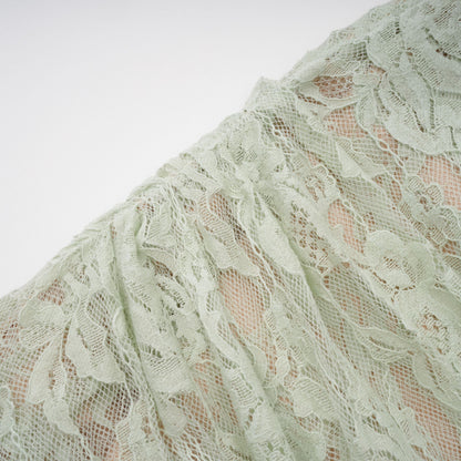 Alexis Sage Green Semi-Sheer Floral Lace Mini Dress