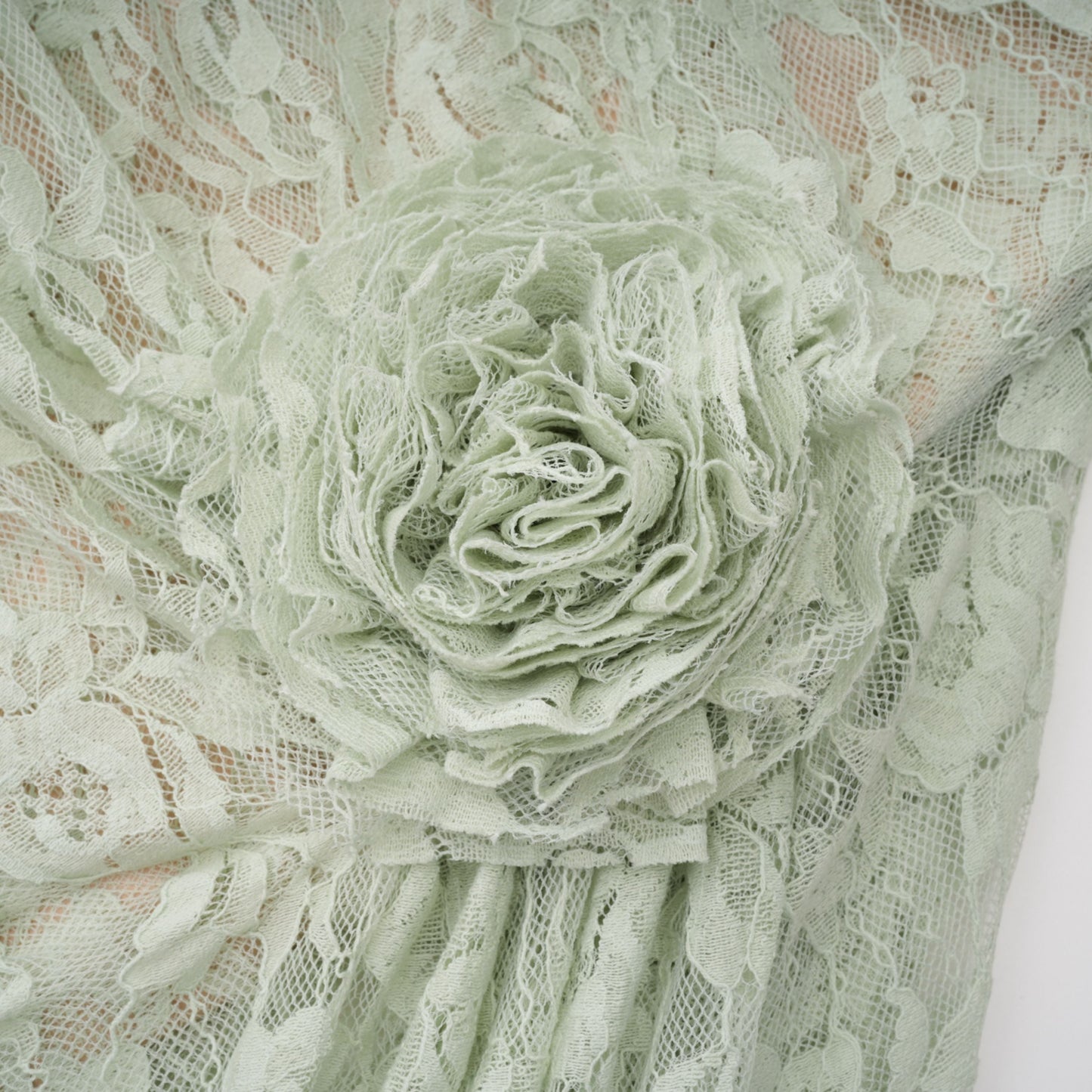 Alexis Sage Green Semi-Sheer Floral Lace Mini Dress