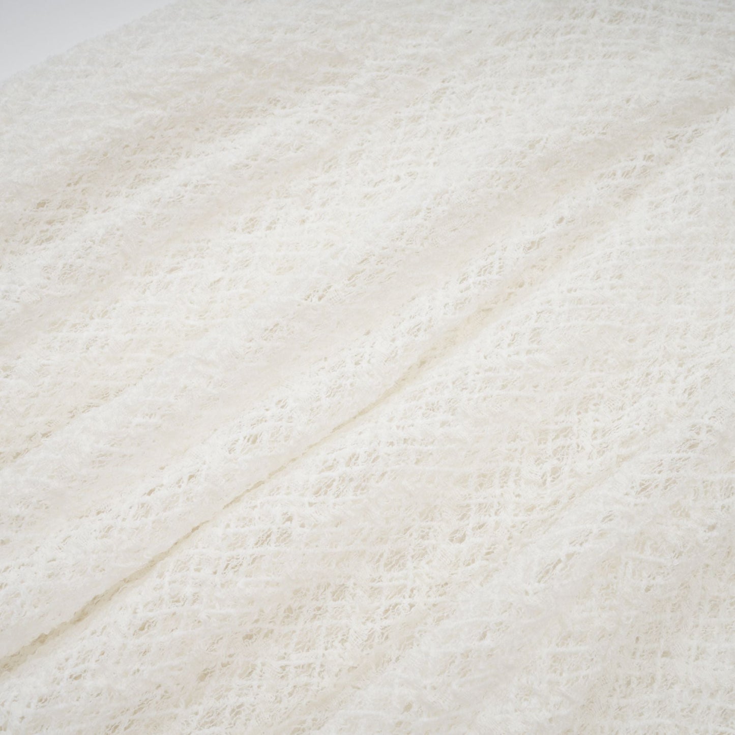 Athena Wavy-Pattern Lace Maxi Dress in White