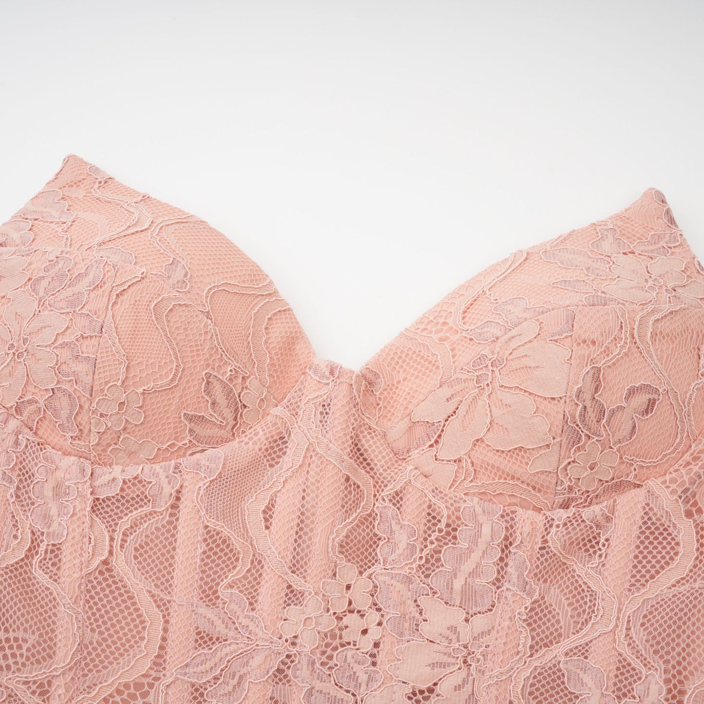 Ulrique Pink Lace Corset Tulle Maxi Dress