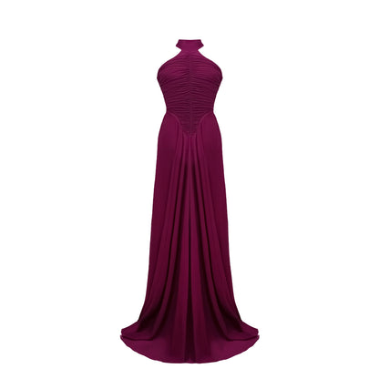 Kerstin Purple Ruched Maxi Dress