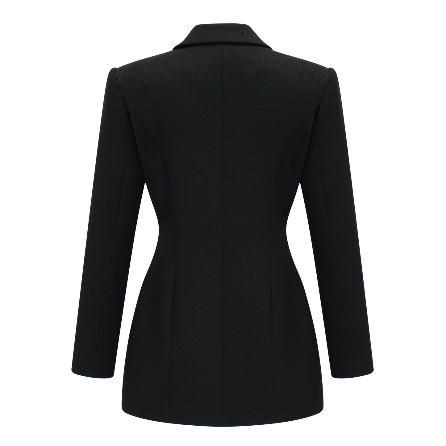Fleur Black Blazer Mini Dress with Satin Panels