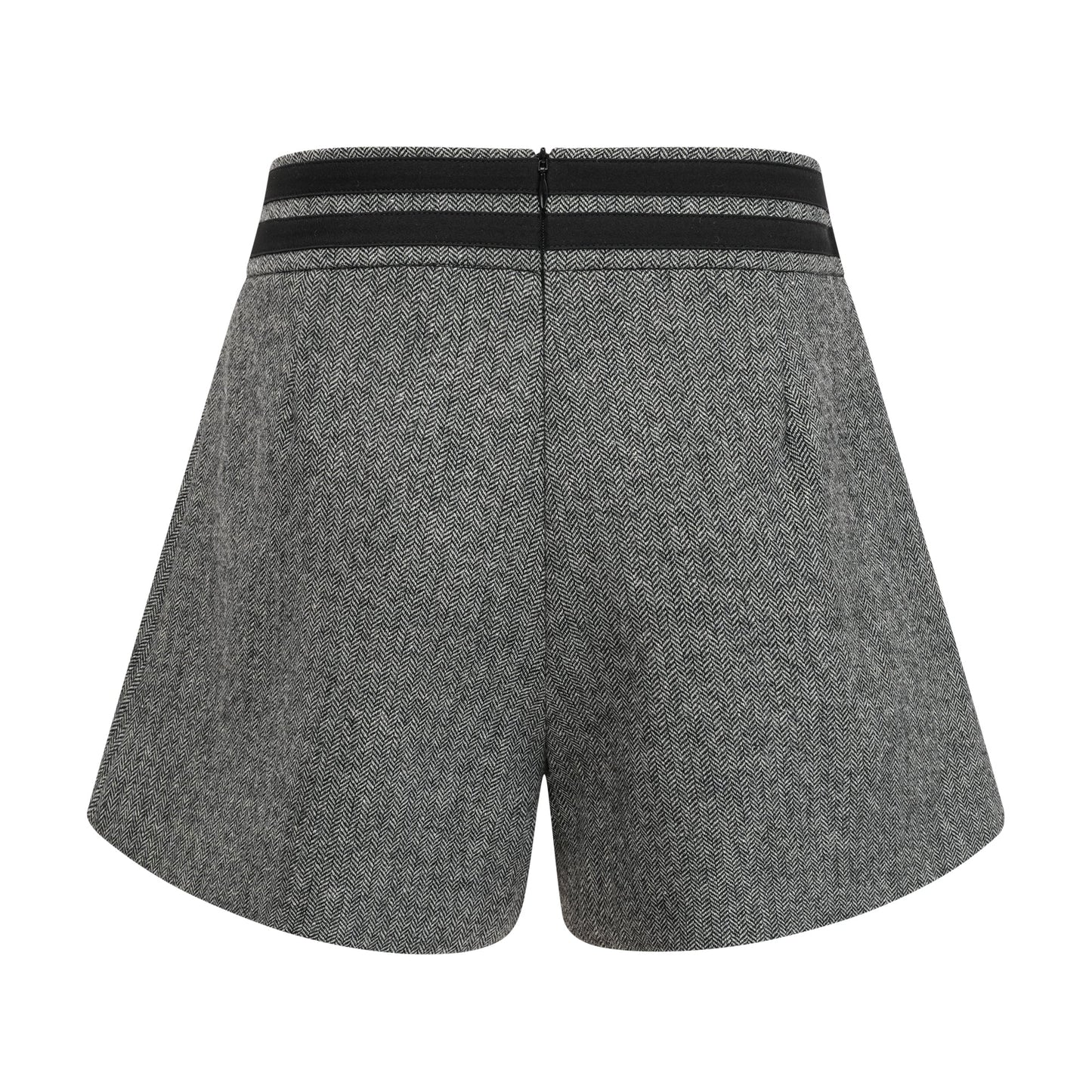 Agathe Grey Herringbone Top & Shorts Matching Set