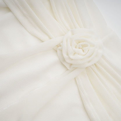Wanda white glittered floral-appliqué knit maxi dress