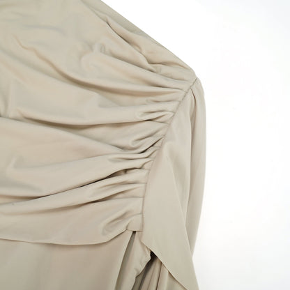 Gaëlle Neutrals Ribbon-design Draped Maxi Dress
