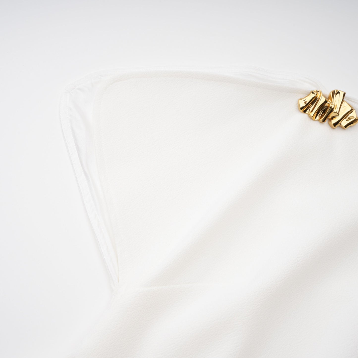 Liana White Asymmetrical Flared Midi Dress