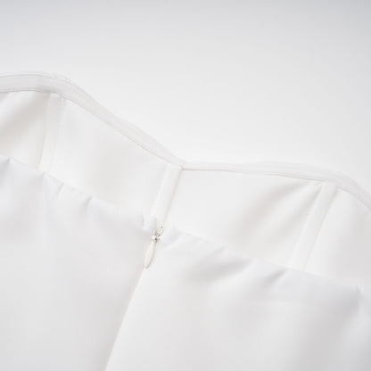 Felice White Structured Cape & Corset Dress Set