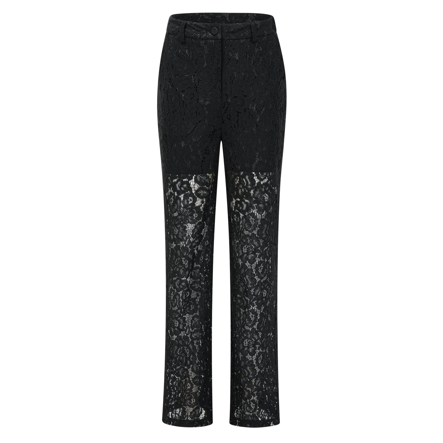 Zoé Black Sheer Lace Blazer & Trousers Matching Set