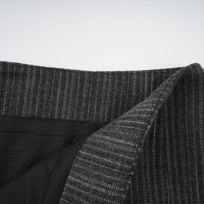 Sidonie Gri Çiçek Aplikeli Çizgili Blazer ve Etek Takım