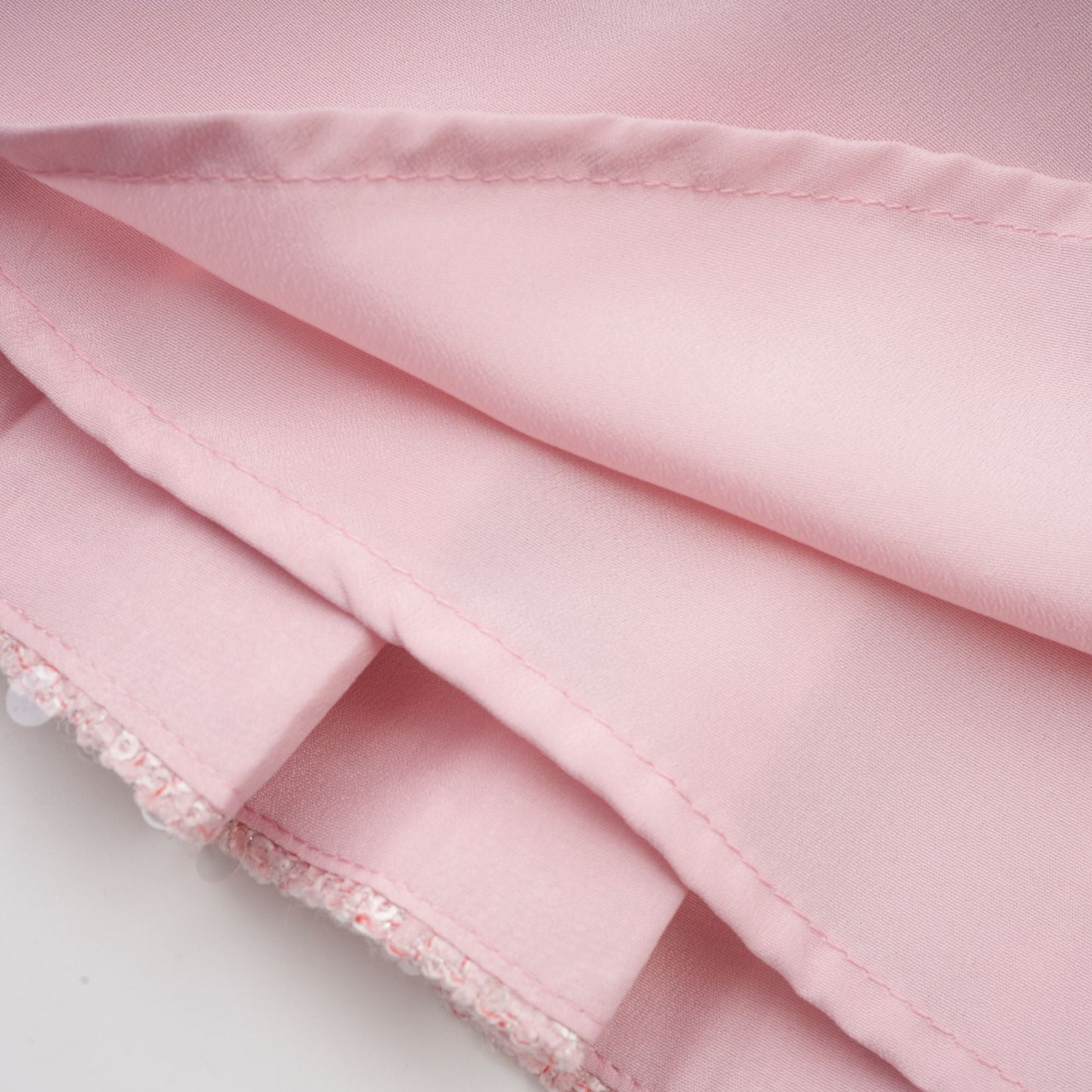 Élise pembe pilili işlemeli mini elbise