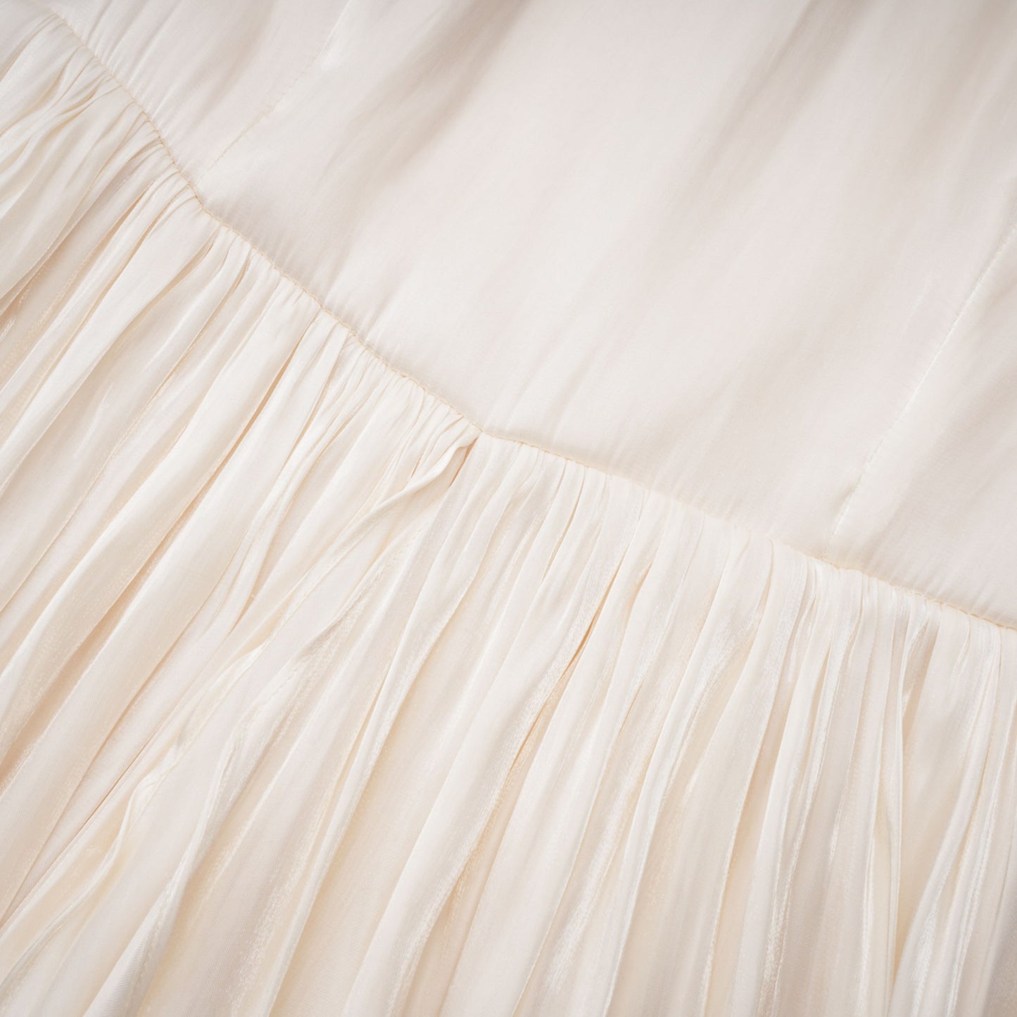 Gustave Neutral Ruched Cape Ruffled Maxi Dress