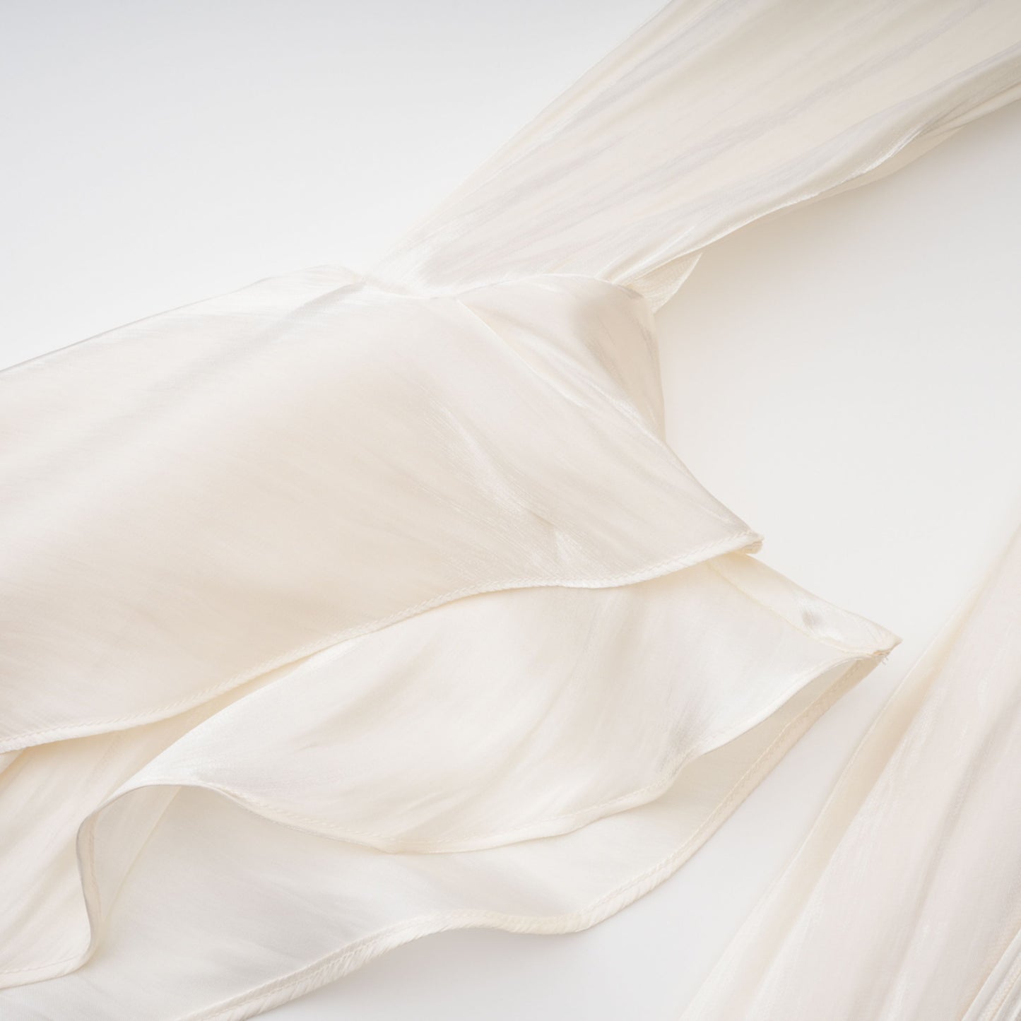 Gustave Neutral Ruched Cape Ruffled Maxi Dress