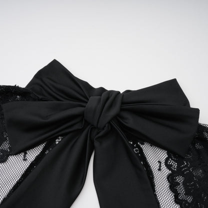 Quitterie Black Lace Panel Maxi Dress