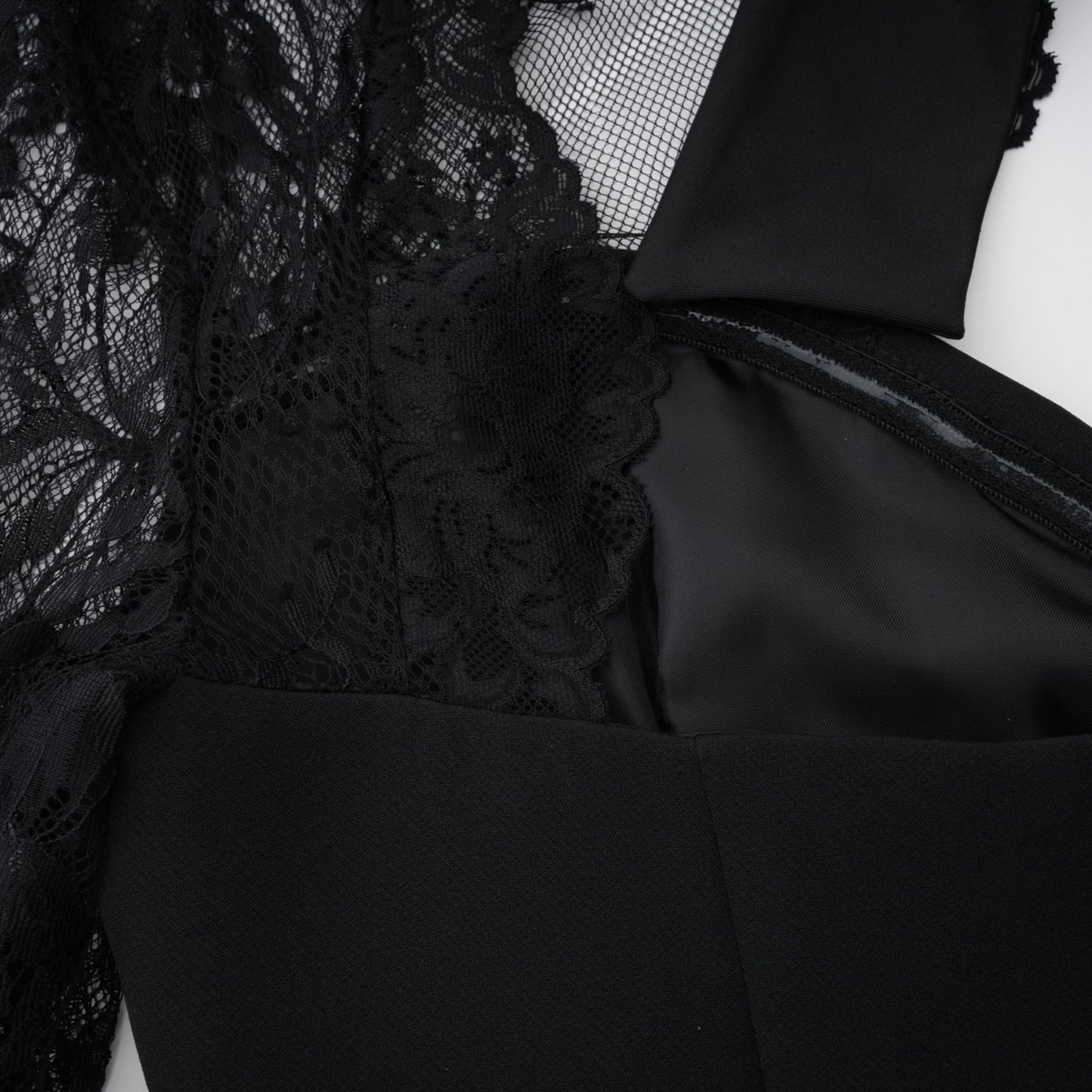 Quitterie Black Lace Panel Maxi Dress