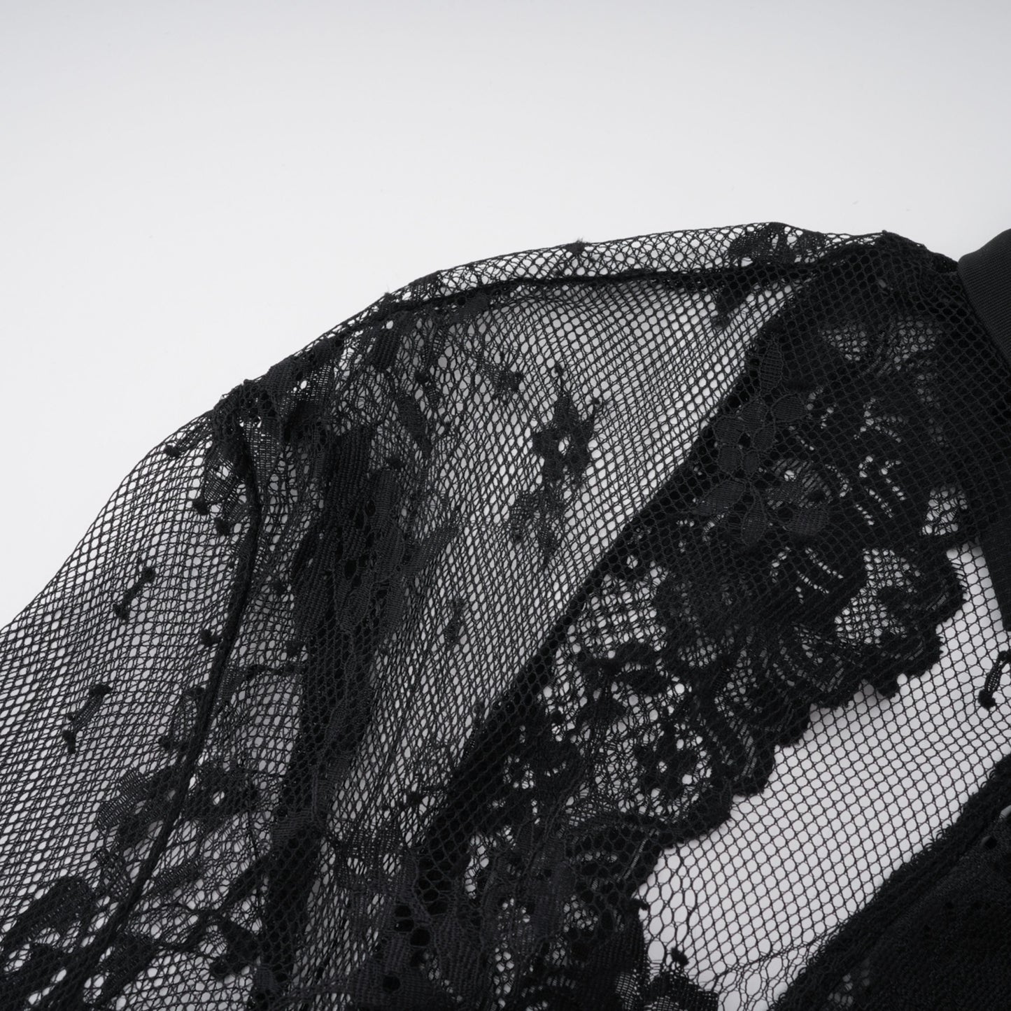 Quitterie Black Lace Panel Maxi Dress