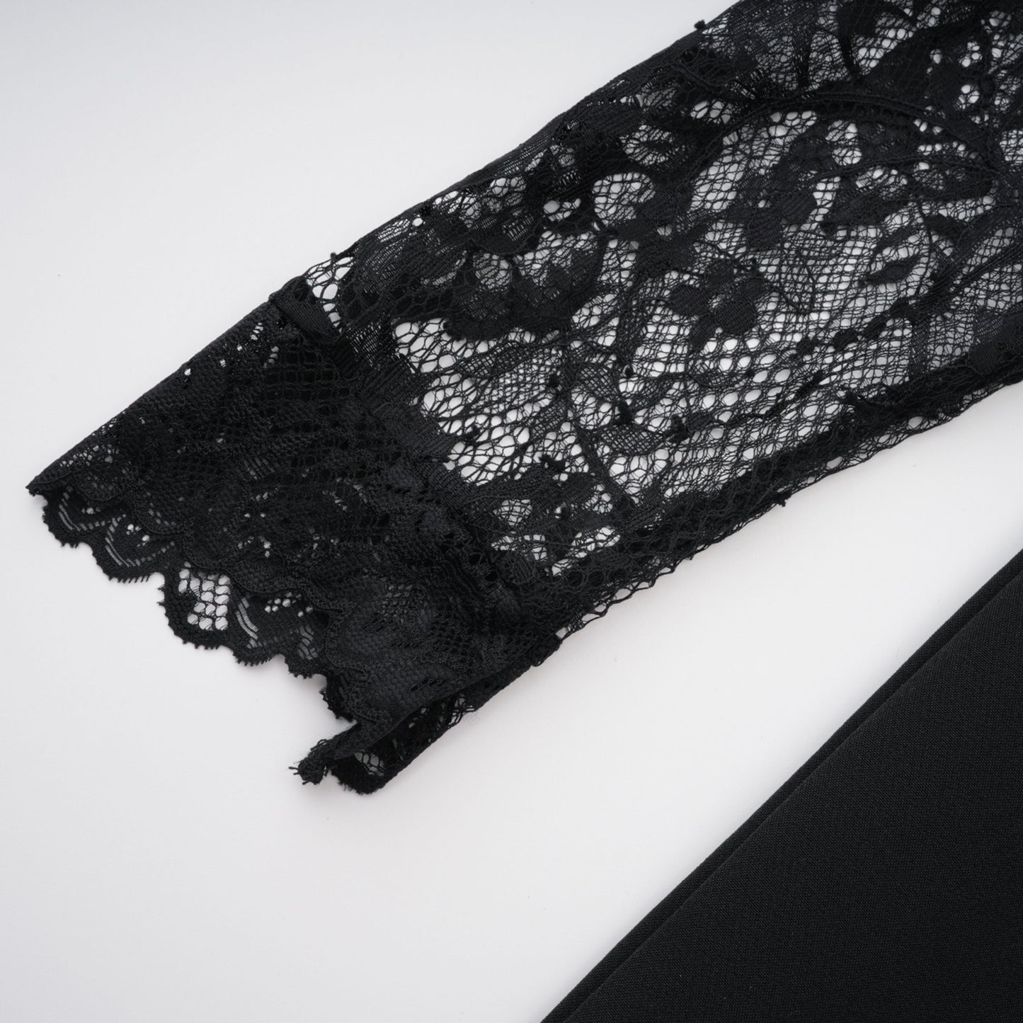 Quitterie Black Lace Panel Maxi Dress