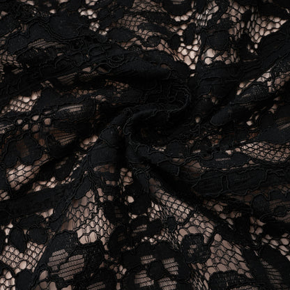 Giorgia Black Floral Lace Corset Maxi Dress