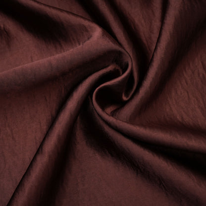 Luisa Brown Asymmetrical Gathered Satin Maxi Dress