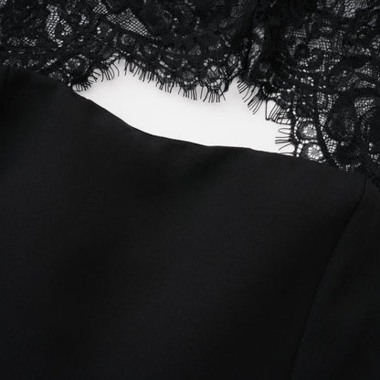 Bokamoso Black Lace Panel Maxi Gown