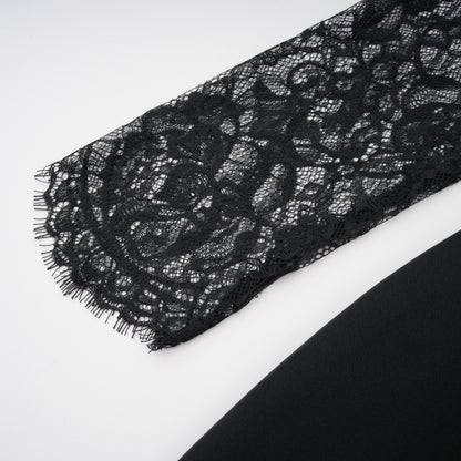 Bokamoso Black Lace Panel Maxi Gown