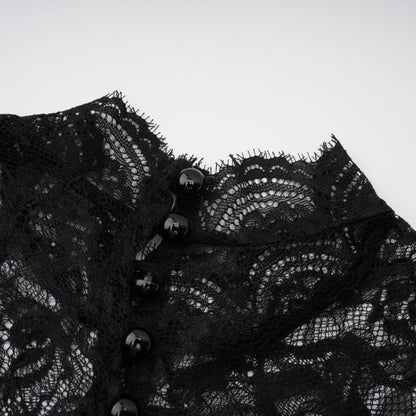 Bokamoso Black Lace Panel Maxi Gown