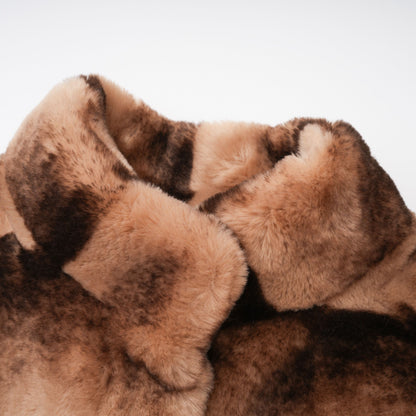 Alina Brown Gradient Faux Fur Short Coat