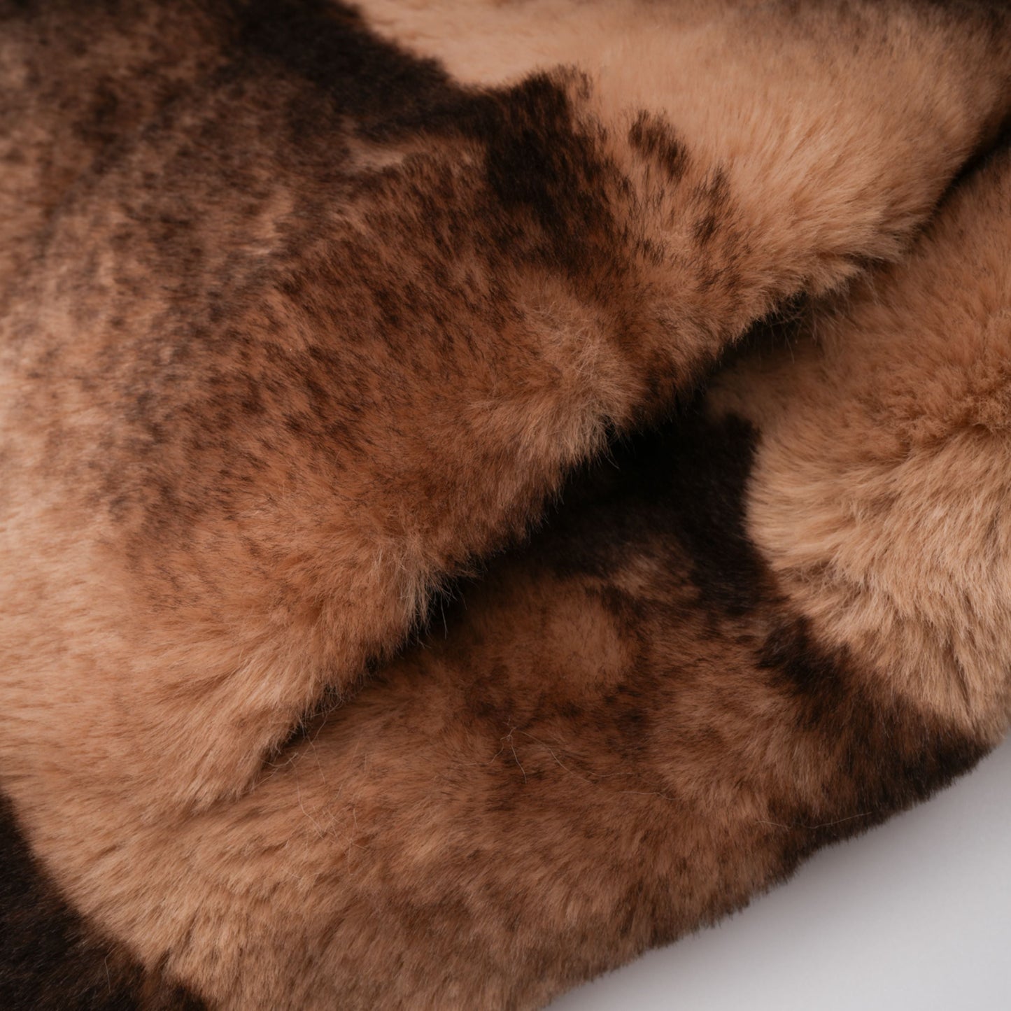 Alina Brown Gradient Faux Fur Short Coat