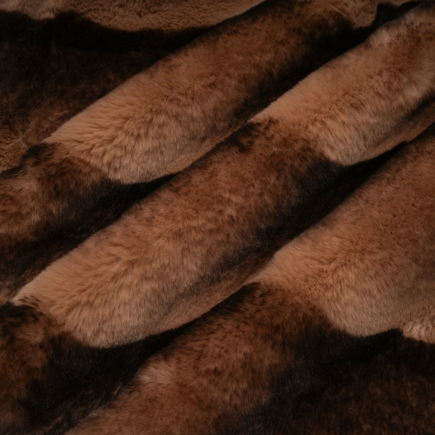 Alina Brown Gradient Faux Fur Short Coat