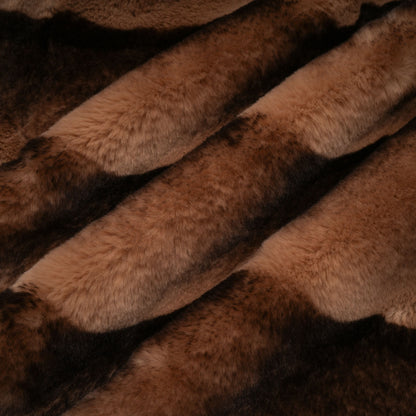 Alina Brown Gradient Faux Fur Short Coat